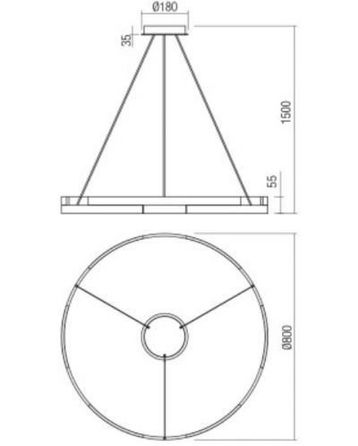 LED Pendel Smarter - Castle 01-3175, IP20, 240V, 45W, auriu mat - 2