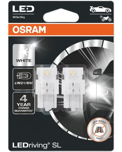 Becuri auto LED Osram - LEDriving SL, W21/5W, 1.7W, 2 bucăți, albe - 1