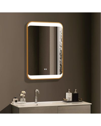 Oglindă de perete cu LED Inter Ceramic - ICL 1823, 60 x 90 cm, auriu - 1