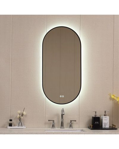 Oglindă de perete cu LED Inter Ceramic - ICL 1850/60, Touch screen, neagră - 1