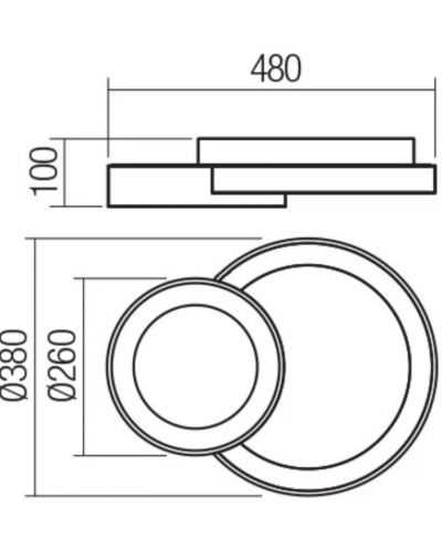 Plafon LED Smarter - Combi 01-3369, IP20, 240V, 40W, negru mat - 2