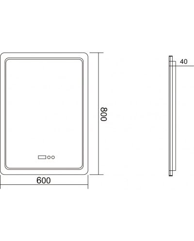 Oglindă de perete cu LED Ceramic - ICL 1799, 60 x 80 cm, albastru - 2