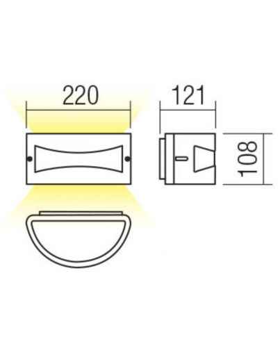 Aplică LED pentru exterior Smarter - Asti 90189, IP54, 240V, 10W, maro închis - 2