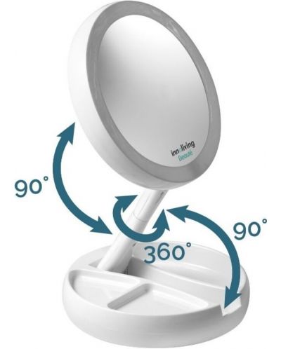 Oglindă cosmetică cu LED Innoliving - INN-805, Ø13 cm, mărire 5X - 3