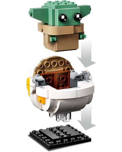 Constructor Lego Brickheads - The Mandalorian si copilul (75317) - 5
