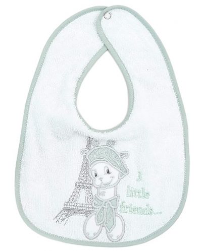 Baveta brodata Bambino Casa - Paris, Mint	 - 1