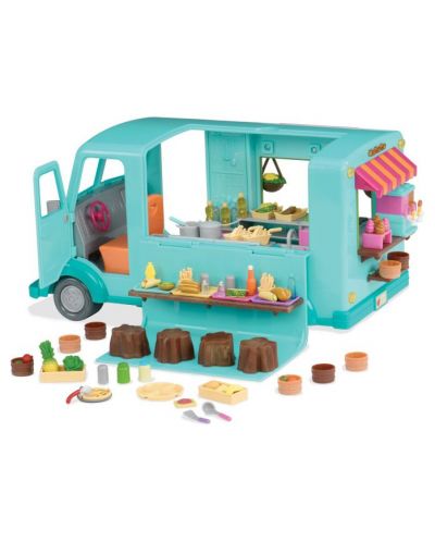 Battat Lil' Woodzeez - Set de joacă cu cutie închisă Fast Food Truck - 1
