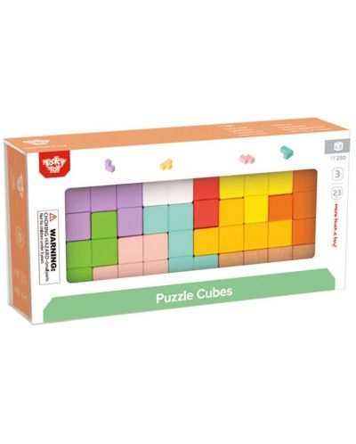 Joc logic din lemn Tooky Toy - Tetris - 5