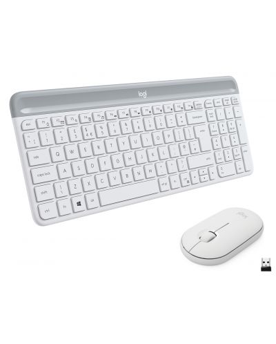 Set mouse wireless si tastatura Logitech - Combo MK470, alb - 1