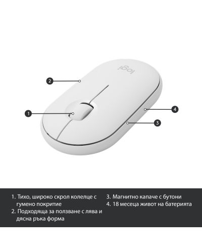 Set mouse wireless si tastatura Logitech - Combo MK470, alb - 9