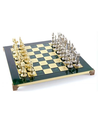 Șah de lux Manopoulos - Renaștere, câmpuri verzi, 36 x 36 cm - 2