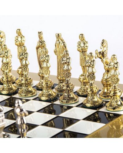 Șah de lux Manopoulos - Renaștere, câmpuri negre, 36 x 36 cm - 4