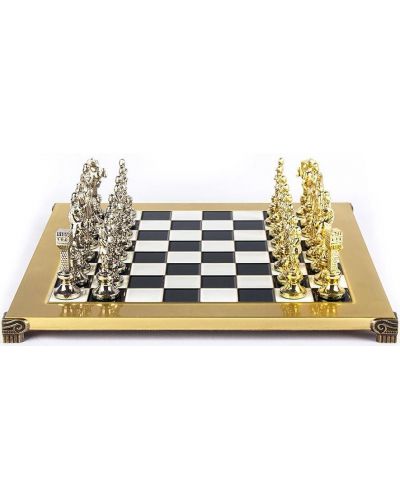 Șah de lux Manopoulos - Renaștere, câmpuri negre, 36 x 36 cm - 2