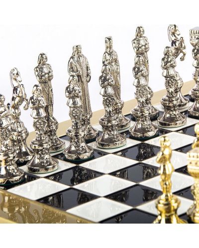 Șah de lux Manopoulos - Renaștere, câmpuri negre, 36 x 36 cm - 5
