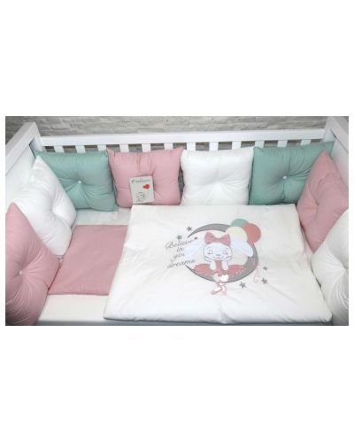 Set lenjerie de pat de lux  Bambino Casa - Pillows rosa, 12 piese - 3