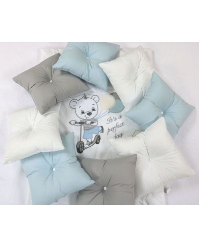 Set lenjerie de pat de lux  Bambino Casa - Pillows blu, 12 piese - 2