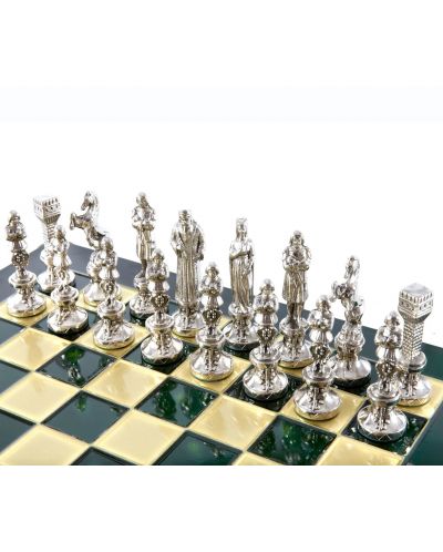 Șah de lux Manopoulos - Renaștere, câmpuri verzi, 36 x 36 cm - 5