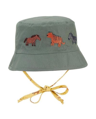 Pălărie dublă cu protecție UV 50+ Sterntaler - Cu animal print, 45 cm, 6-9 luni - 1