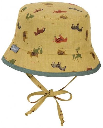 Pălărie dublă cu protecție UV 50+ Sterntaler - Cu animal print, 45 cm, 6-9 luni - 2