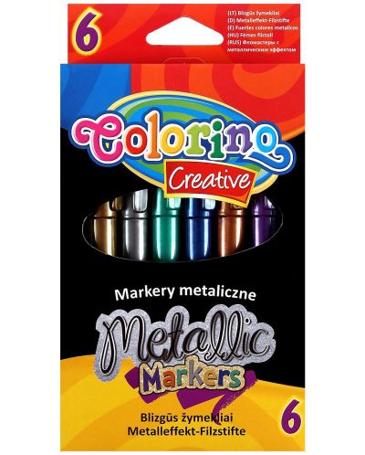Markere Colorino Creative - 6 culori, metalic - 1