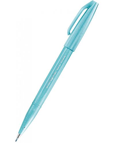 Marker pensula Pentel Sign Pen - SES15C,albastru - 1