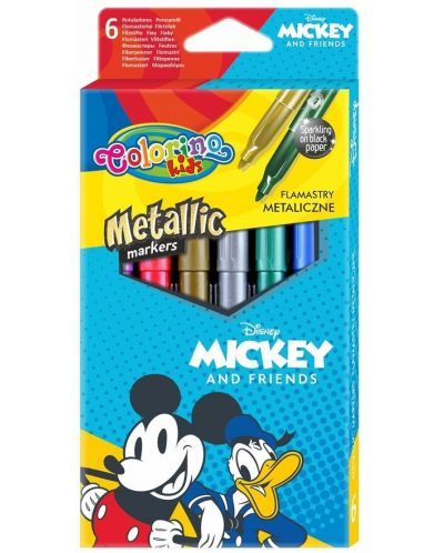Colorino Disney Mickey and Friends markere metalice 6 culori - 1