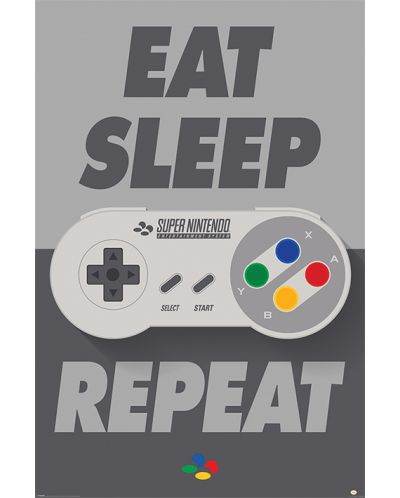 Poster maxi Pyramid - Nintendo (Eat Sleep SNES Repeat) - 1