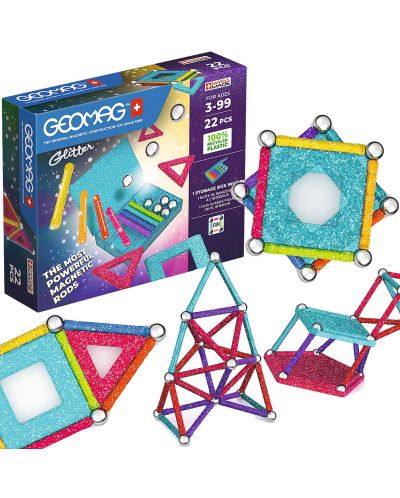 Constructor magnetic Geomag - Glitter, 22 de piese - 1
