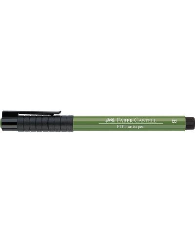 Marker cu pensula Faber-Castell Pitt Artist - Verde masliniu (167) - 2