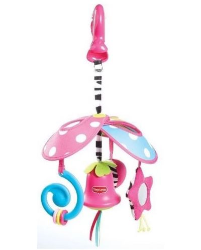 Jucărie pentru bebeluși Tiny Love - Pack & Go Mini Mobile, Little Smarties - Pink Bell - 1