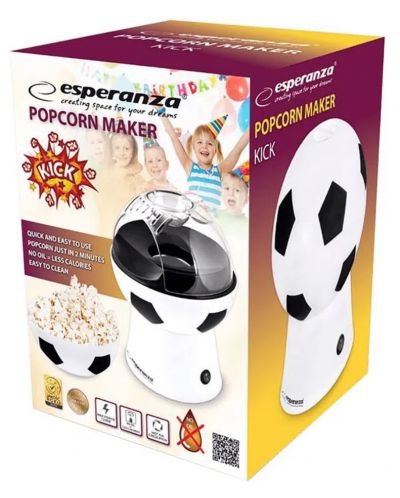 Mașină de popcorn Esperanza - EKP007, 1200W, alb/negru - 4