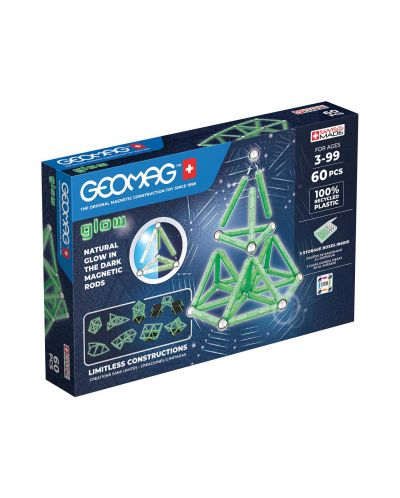 Constructor magnetic Geomag - Glow, 60 de piese - 1