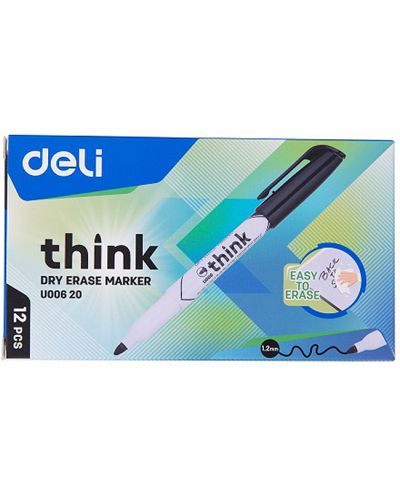 Marker Deli Think Whiteboard Marker - EU00620, 1,2 mm, negru - 3