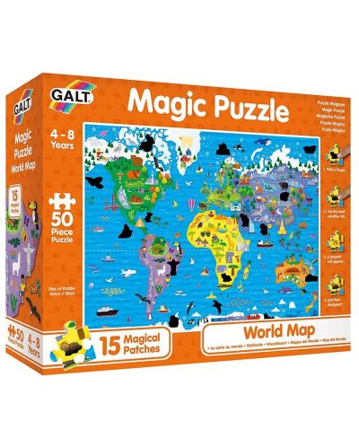 Magic Puzzle Galt - Harta lumii, 50 de piese - 1