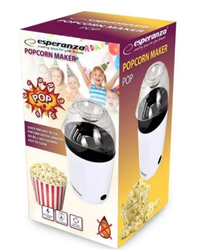 Mașină de popcorn Esperanza - EKP006, 1200W, alb - 2