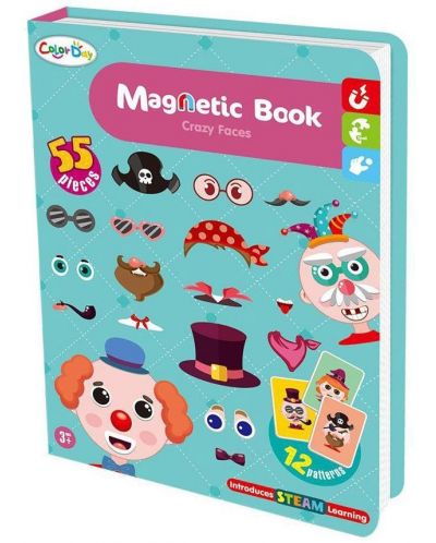Carte magnetică Raya Toys - Fețe nebune, 55 de părți - 2