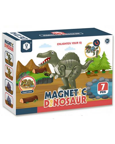 Set magnetic King Me World - Tyrannosaurus rex, 7 bucăți - 1