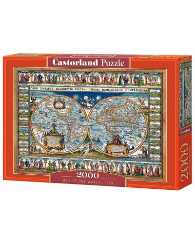 Puzzle Castorland de 2000 piese - Harta lumii din anul 1639 - 1