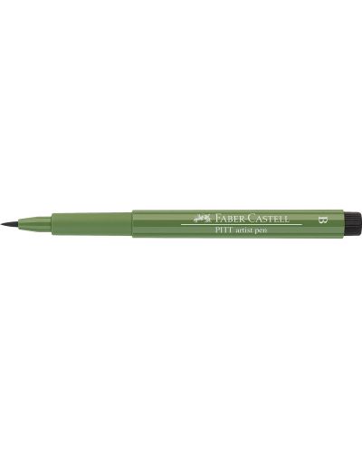 Marker cu pensula Faber-Castell Pitt Artist - Verde masliniu (167) - 4
