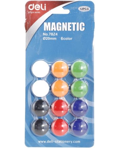 Deli Universal Whiteboard Magnets - E7824, 20 mm, 12 bucăți - 1