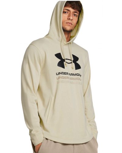 Hanorac pentru bărbați Under Armour - Rival Terry Graphic , bej - 3