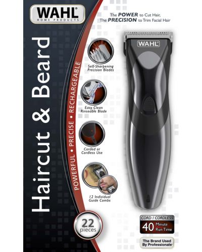 Maşină de tuns Wahl - Haircut&Beard, 1.5-25 mm, neagră - 3