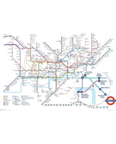 Poster maxi GB eye Educational: Transport For London - Underground Map - 1