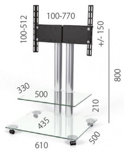 Masă pentru echipamente audio și video Spectral - PL 60, negru/transparent - 2