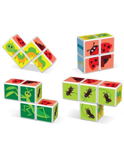 Cuburi magnetice Geomag - Insecte, 4 piese - 2