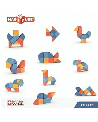 Cuburi magnetice Geomag - Magicube Animale, 9 bucăți - 2