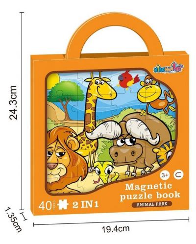 Raya Toys Puzzle magnetic - Animal Park, 40 de piese	 - 6