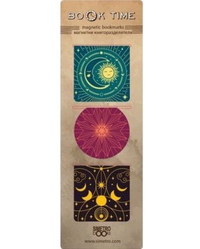 Semne de carte magnetice Simetro - Book Time, Soare și Lună - 1