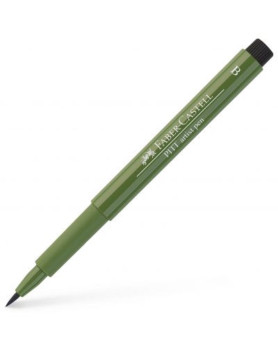 Marker cu pensula Faber-Castell Pitt Artist - Verde crom (174) - 1