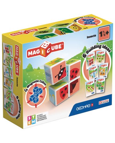 Cuburi magnetice Geomag - Insecte, 4 piese - 1